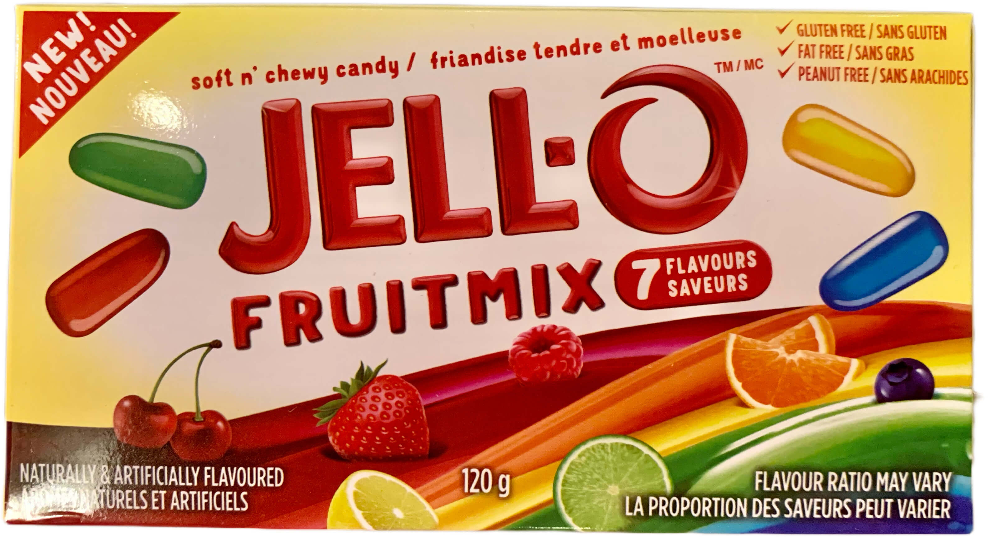 Bonbons Jell-O mélange aux fruits 7 saveurs